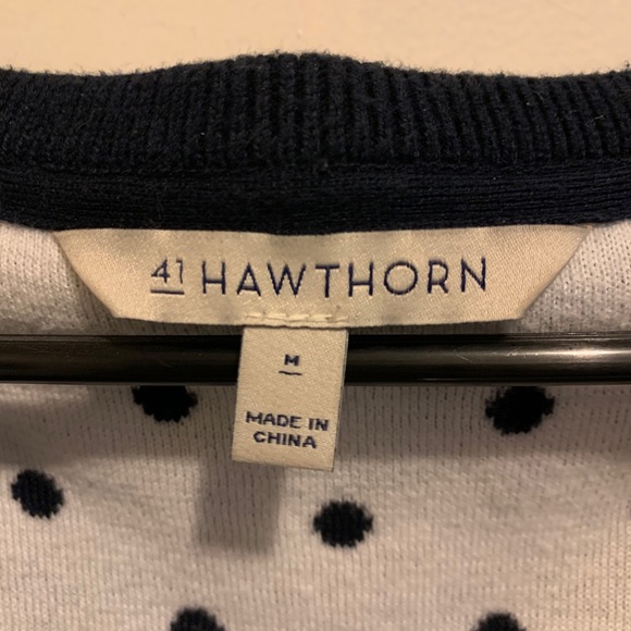 Navy blue sweater with white polka dots - Picture 2 of 4